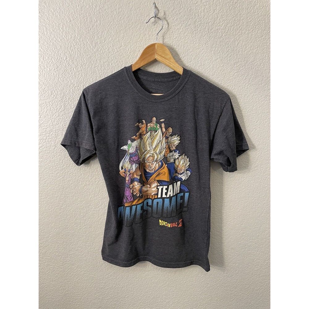 Dragon Ball Z Team Awesome Grey Short Sleeve Shirt Men's‎ XS